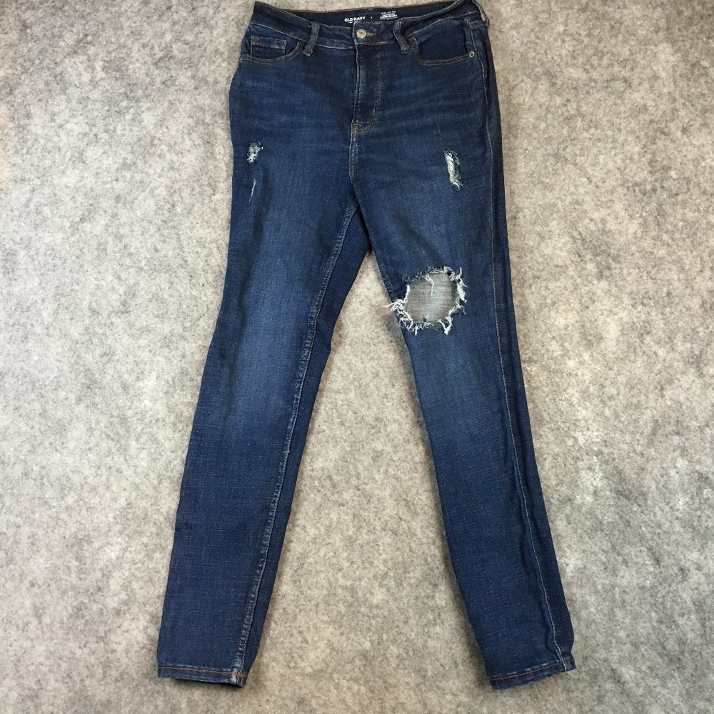 Old Navy Jeans 6 28 Rockstar Extra High Rise Super Skinny Slim Pocket Distressed